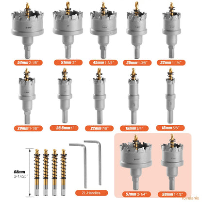 TCT 5/8"-2-1/4" Hole Saw Kit for Metal